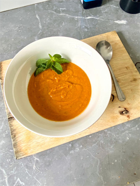 Turkish Style Red Lentil Soup with Mint