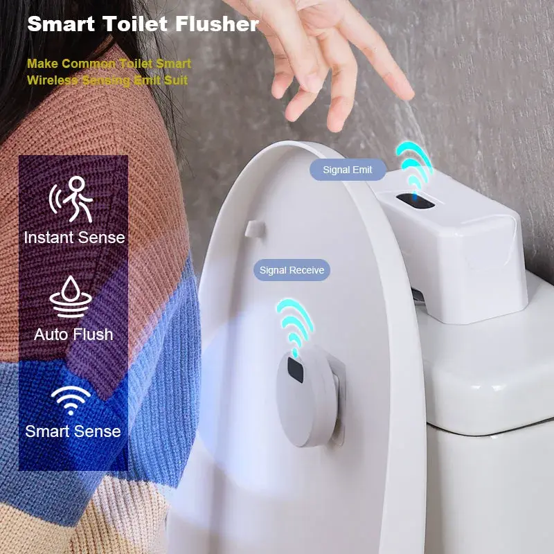 Botão de descarga automática para vaso sanitário, descarga infravermelha externa
