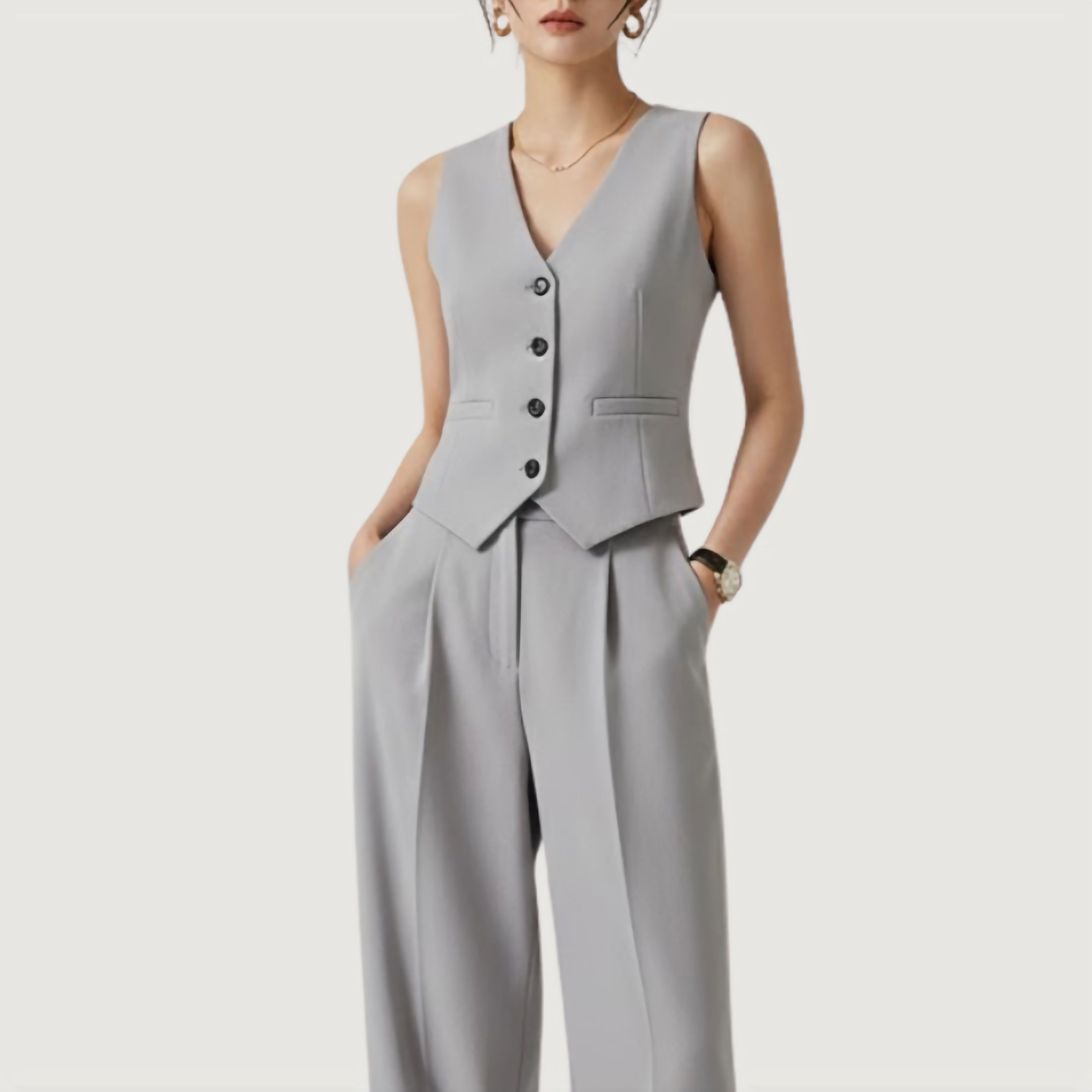 Chaleco Conjunto Formal Gris
