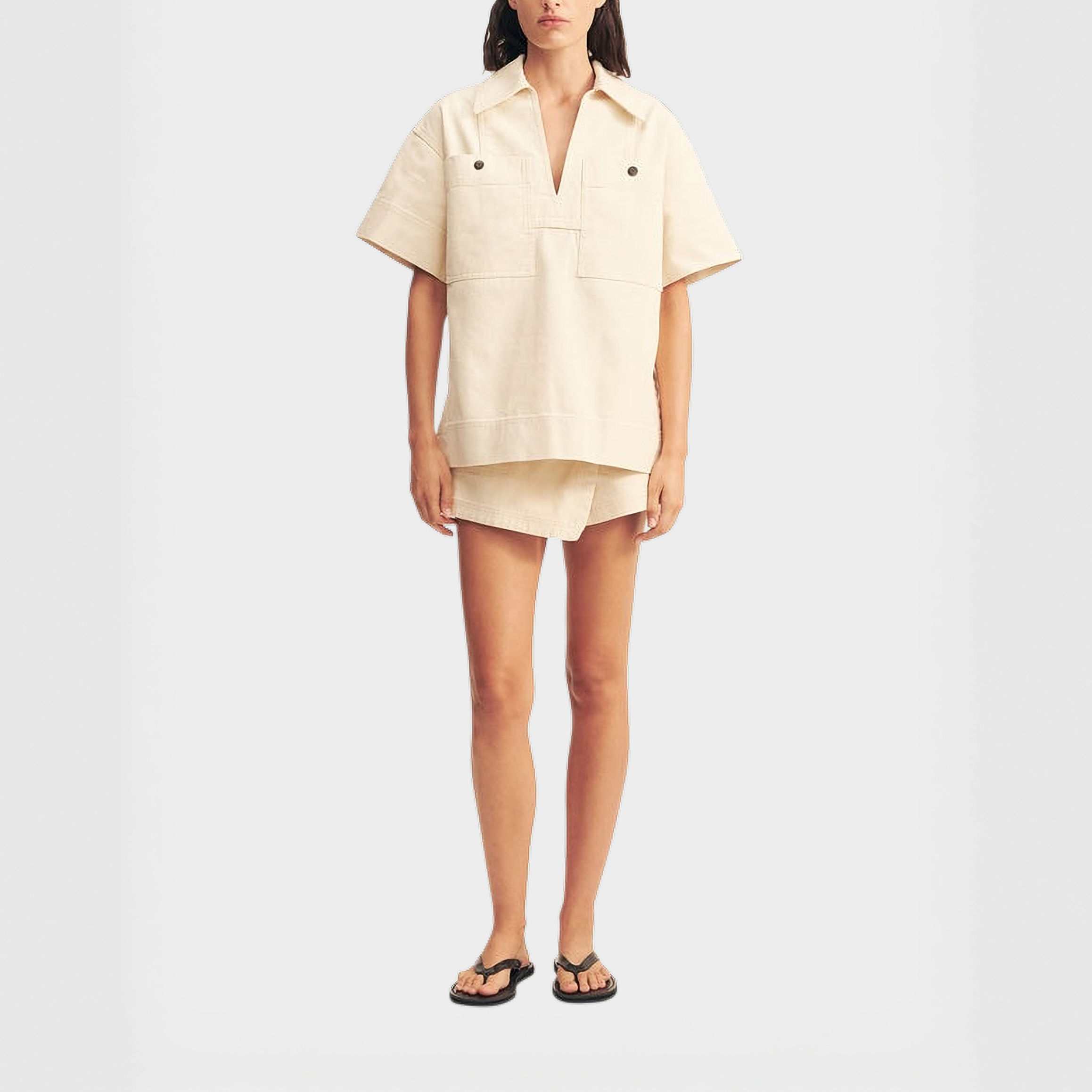 Blusa Conjunto Denim Cruzado