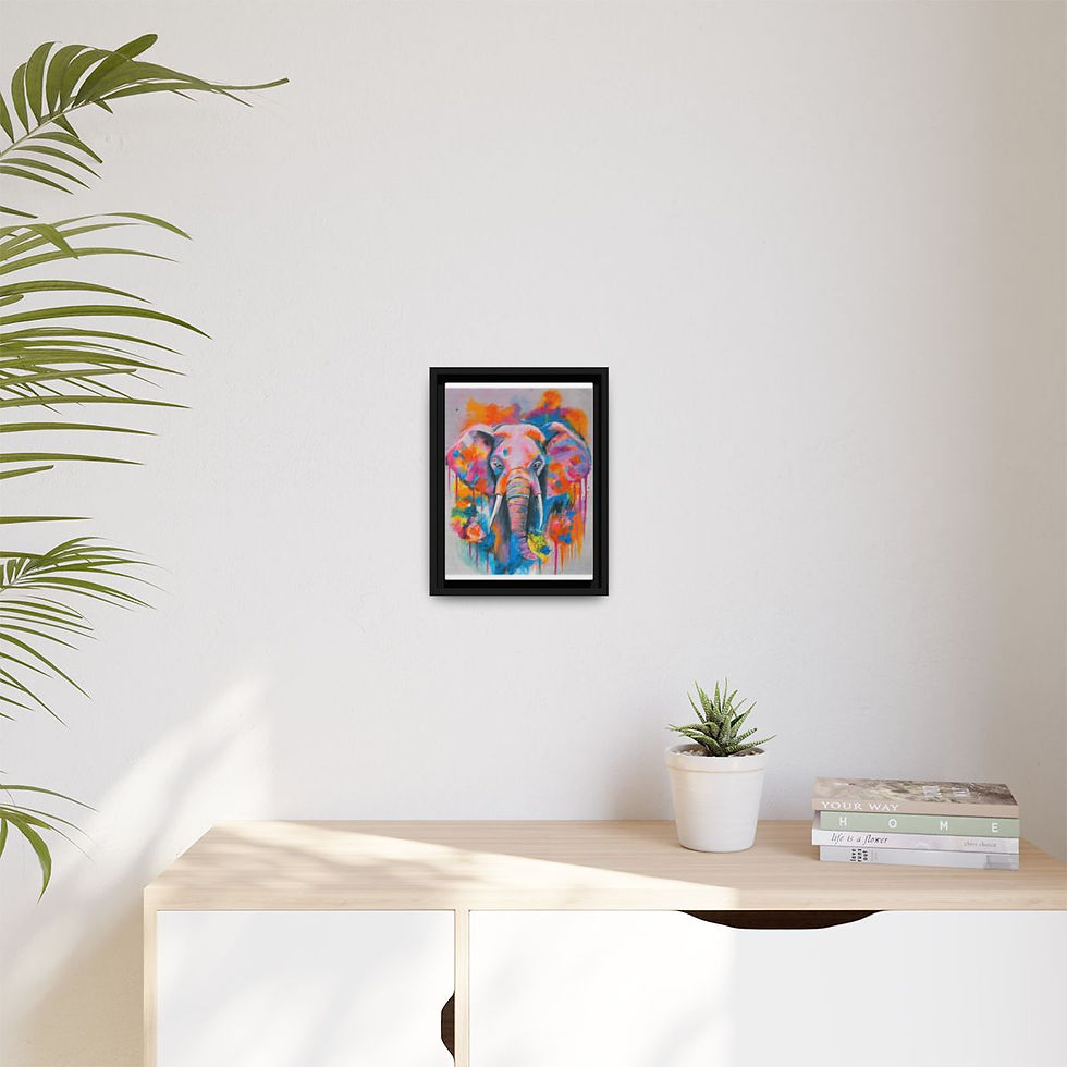 Thumbnail: Framed Canvas Elephant Artwork