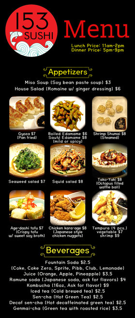 Hi on sale sushi menu