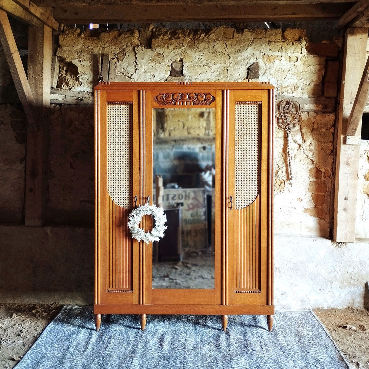 Armoire Art Déco et Cannage