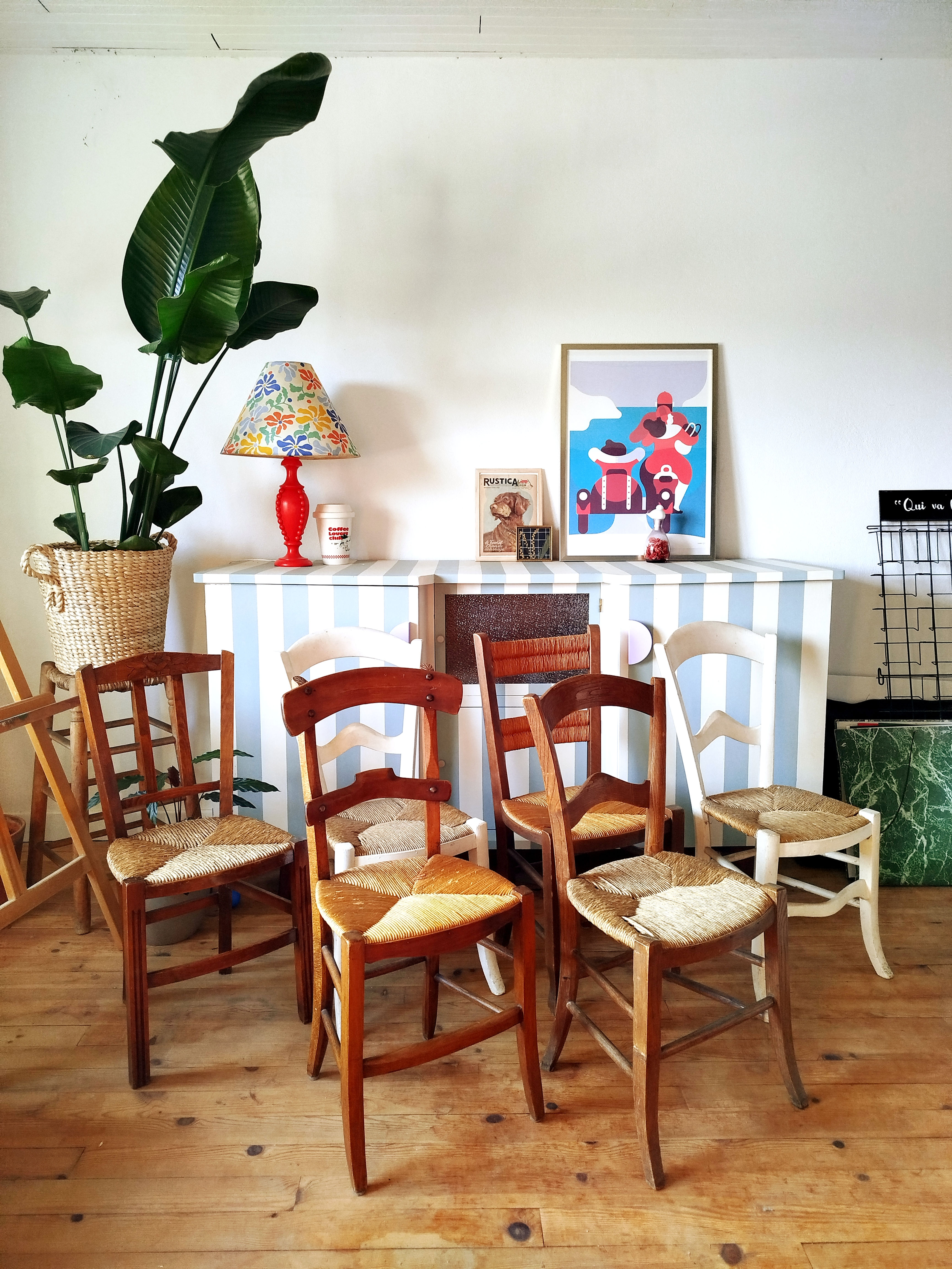 Lot de 6 chaises en bois