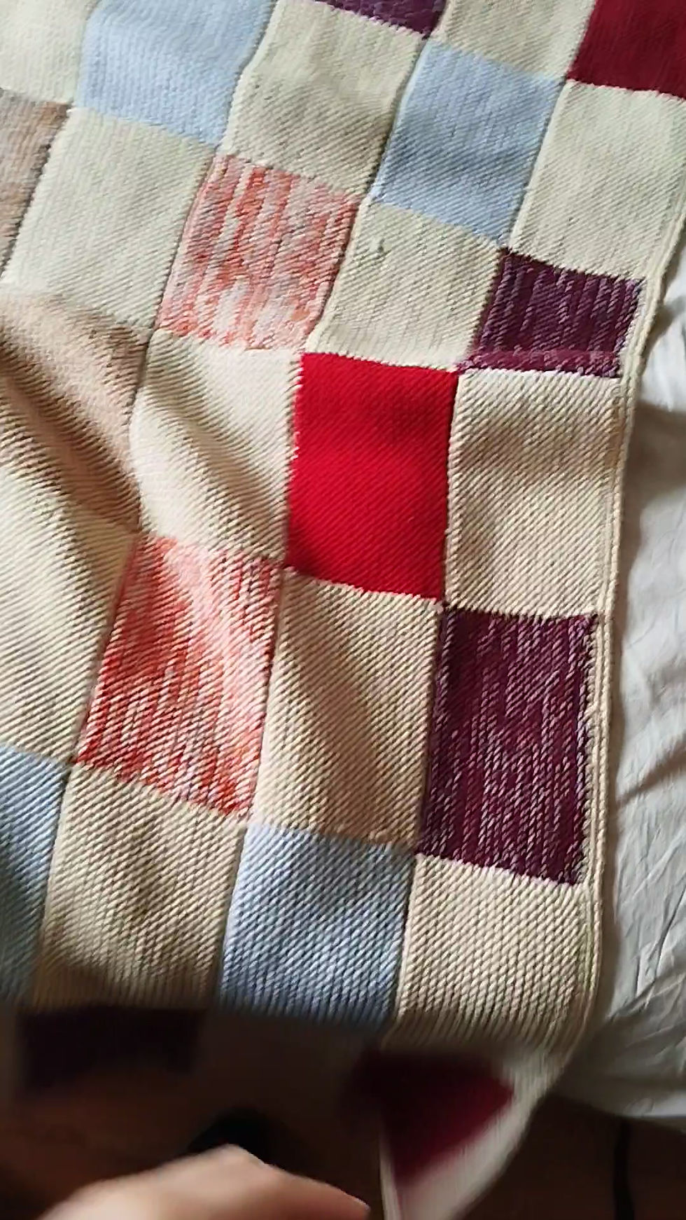 Miniature : Plaid patchwork en laine