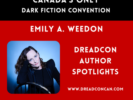 Author Emily A. Weedon posing on a chair.