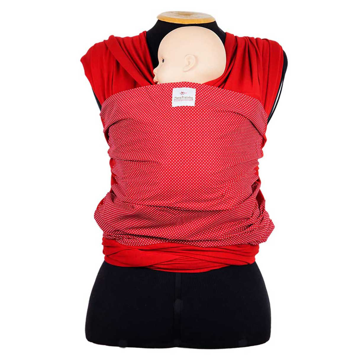 Wrap Sling em Malha Vermelha 100% Algodão Vermelho de Bolinhas