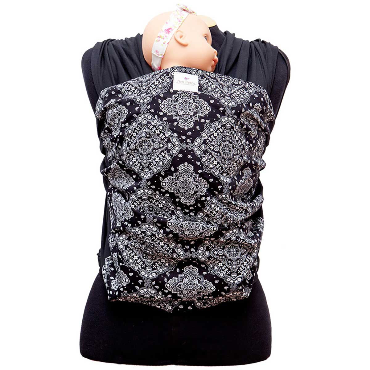 Wrap Sling em Malha Preta 100% Algodão Bandana Preta