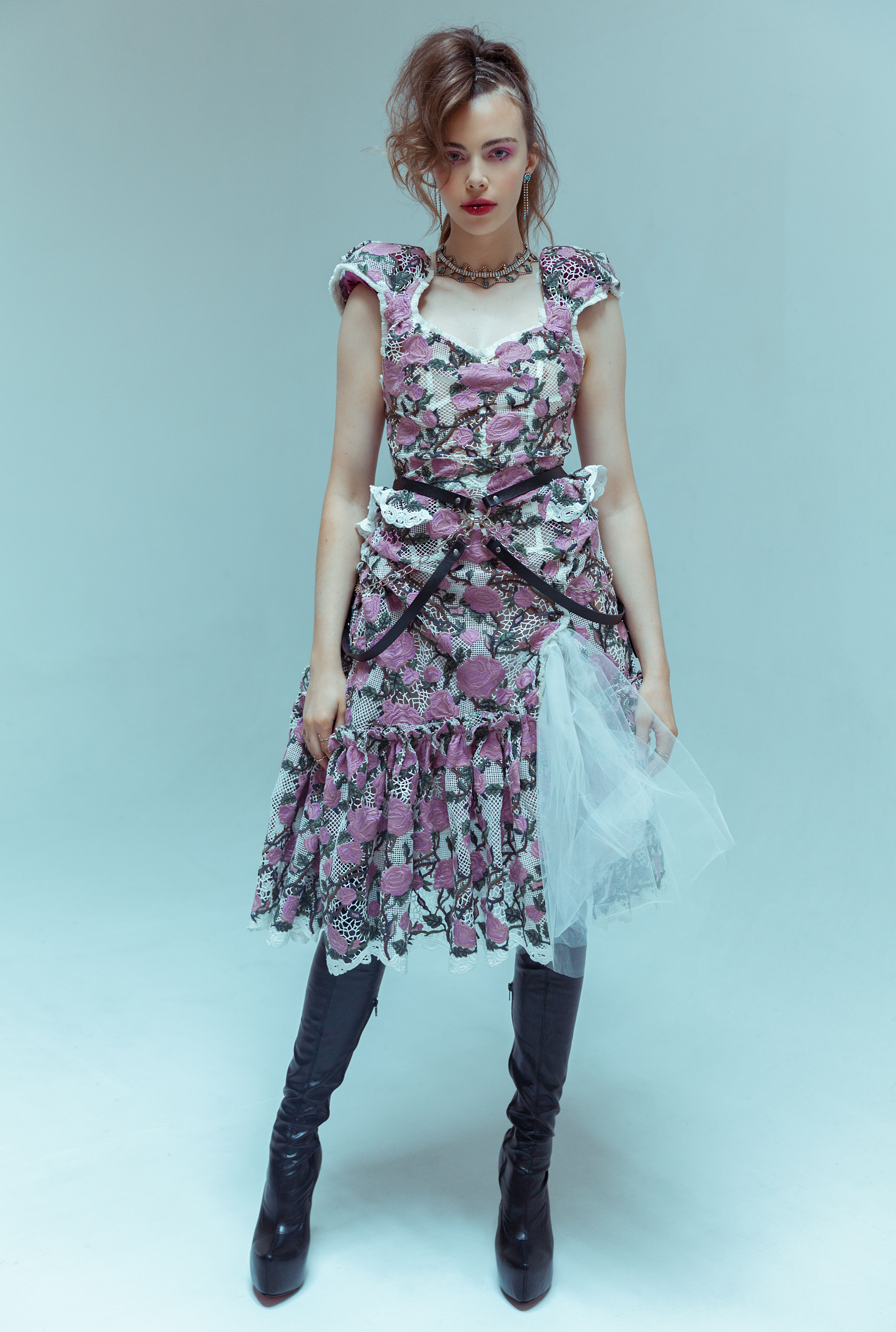 Pink/ White floral dress