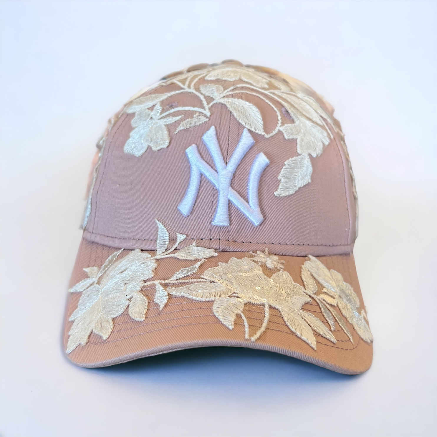 Pink & White Floral Lace NY NEW ERA Cap