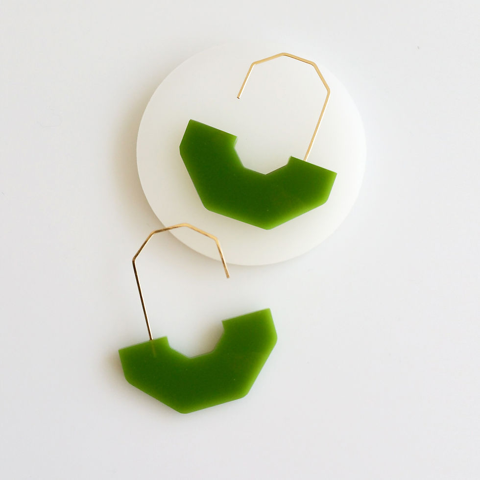 Thumbnail: Hex Arch Earrings Green