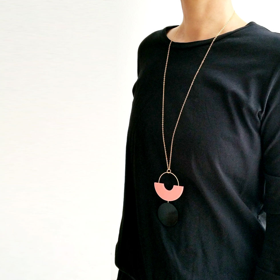 Thumbnail: Shapes Play Necklace Pink
