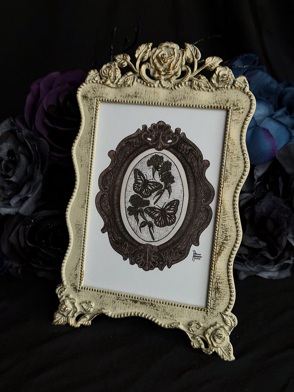 Thumbnail: Tethered Whisper Monarch Framed Print