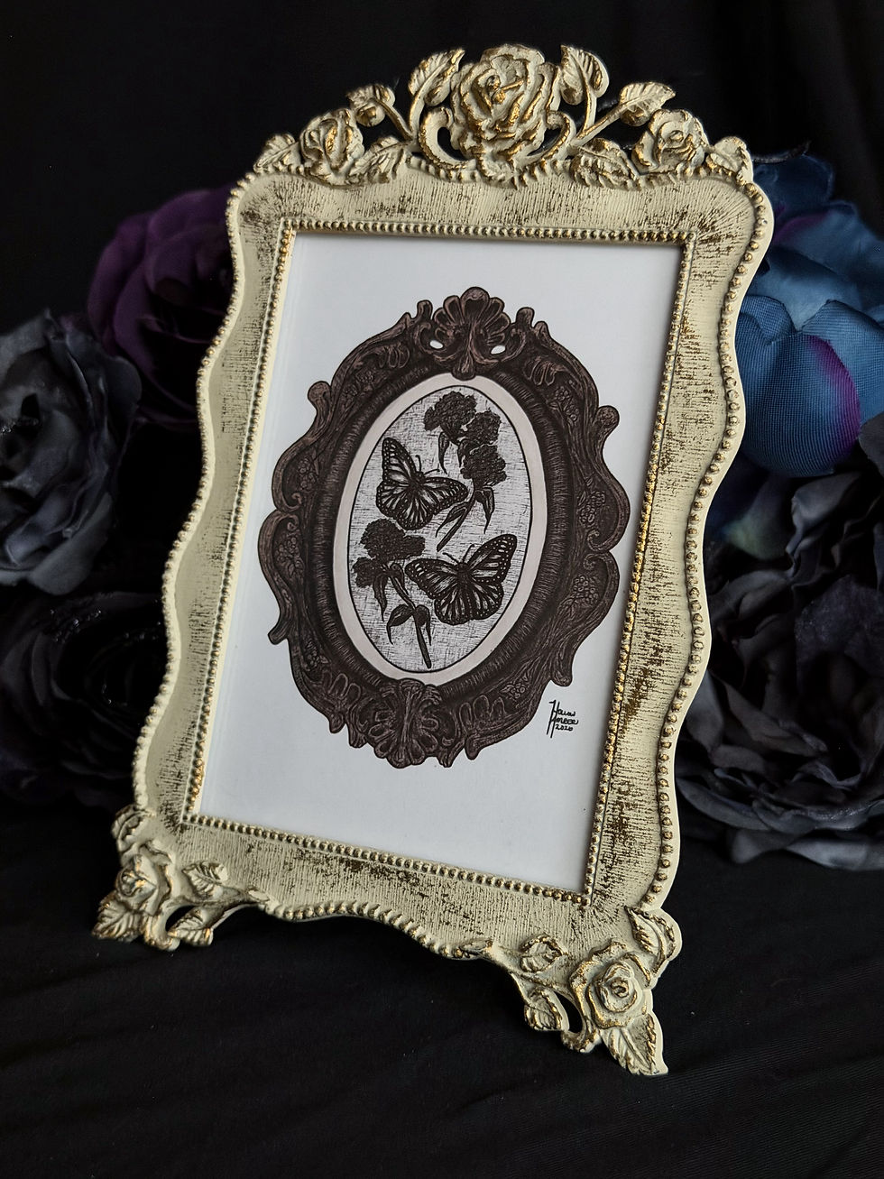 Thumbnail: Tethered Whisper Monarch Framed Print