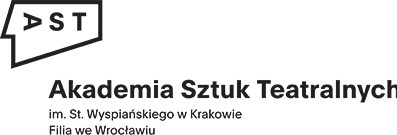 Logo Akademii Sztuk Teatralnych im. Stanisława Wyspiańskiego w Krakowie Filia we Wrocławiu