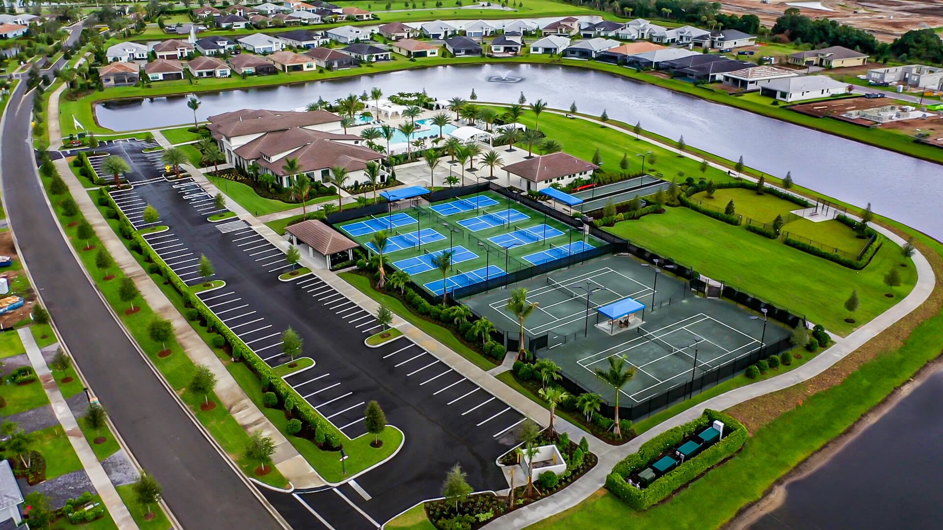 Cresswind Lakewood Ranch 55-plus community entrance and streetscape