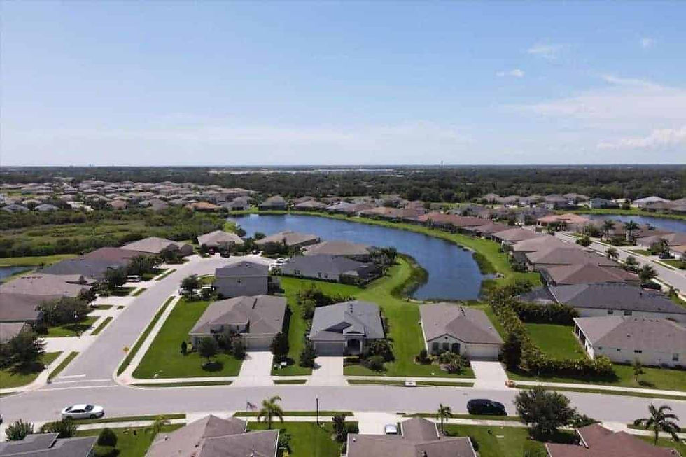 Aerial view of Greyhawk Landing neighborhood in Bradenton
