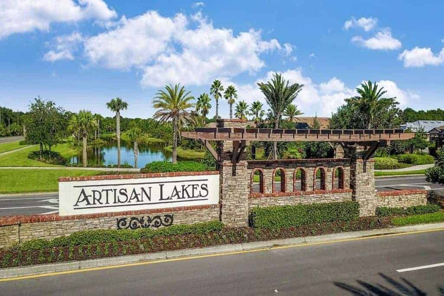 Grand community entrance in Sarasota County Florida