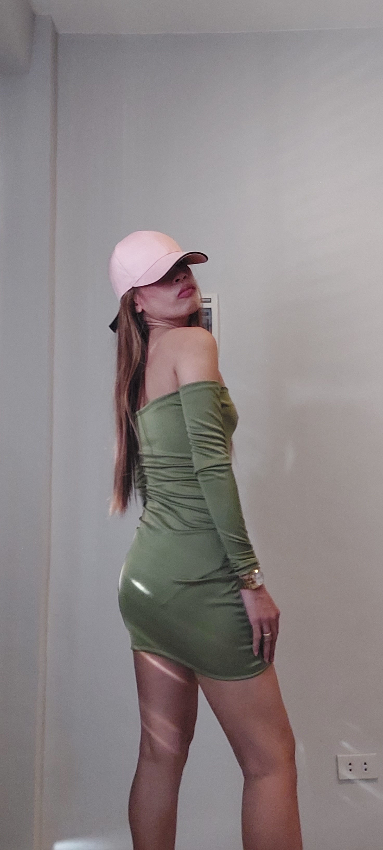 Silky Green strechable dress  💞💖💘💗
