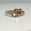 Thumbnail: Front View Of 14k Solid Gold Double Heart Ring With Ruby and Moissanite