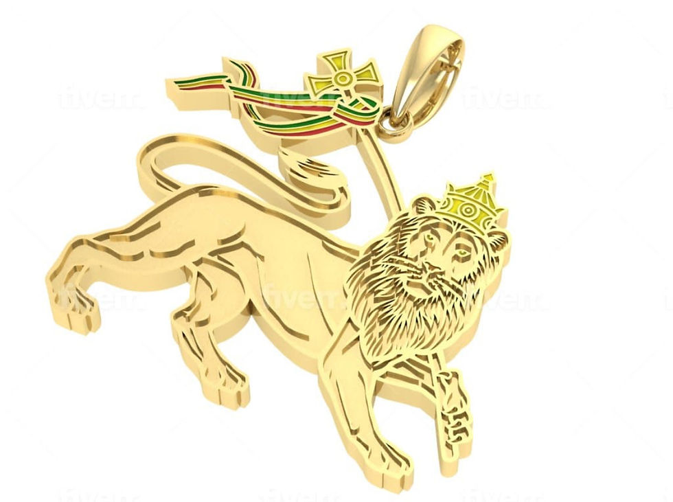 Thumbnail: 3D Example Photo of Rastafari Lion Of Judah Pendant