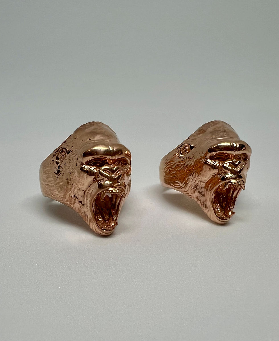Thumbnail: 2 Gorilla Rings 18k Rose Gold Vermeil