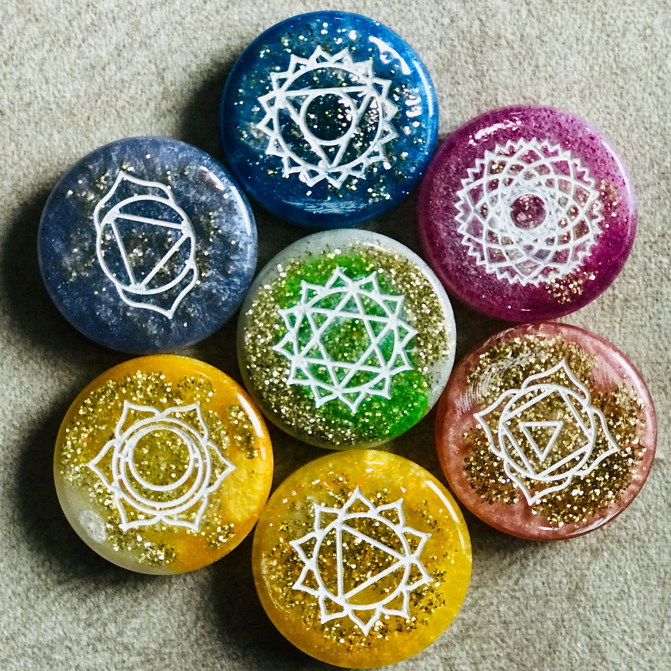 The 7 Chakra Wheels -Glitter Pastel