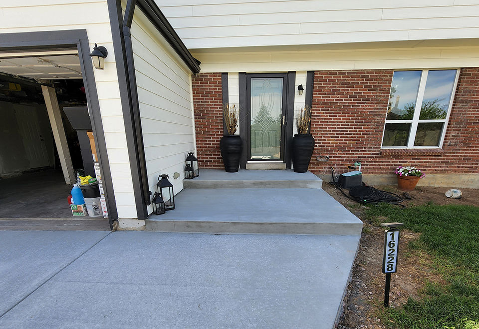 New concrete walkway.