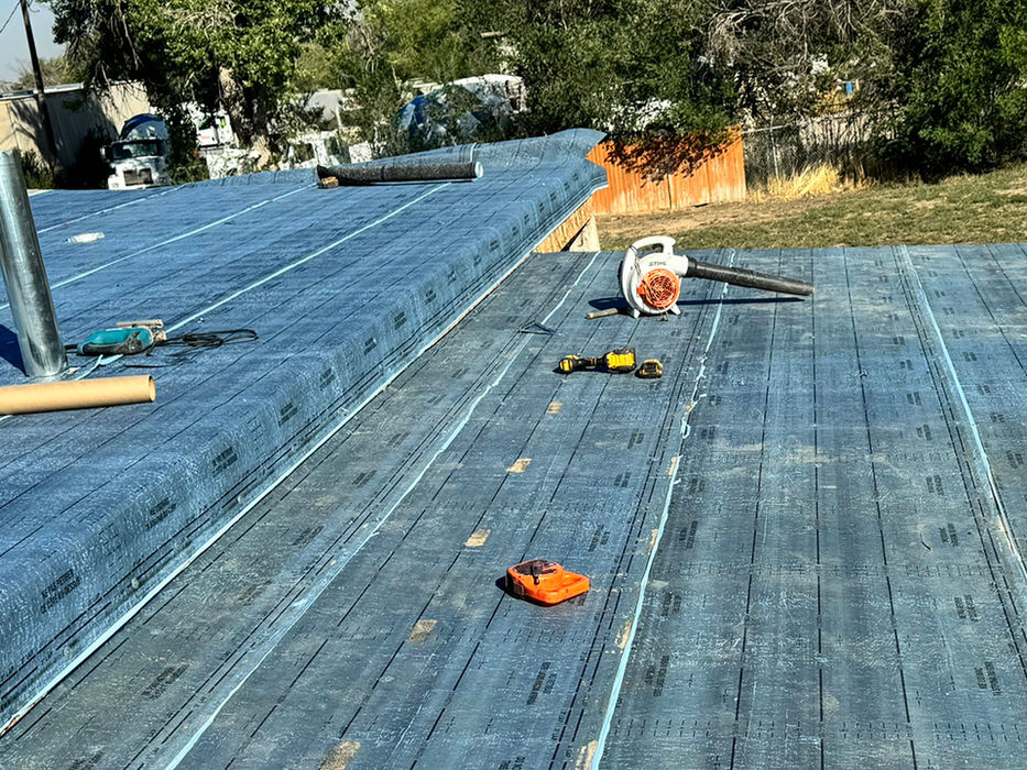 Commercial roof underlayment and vents.