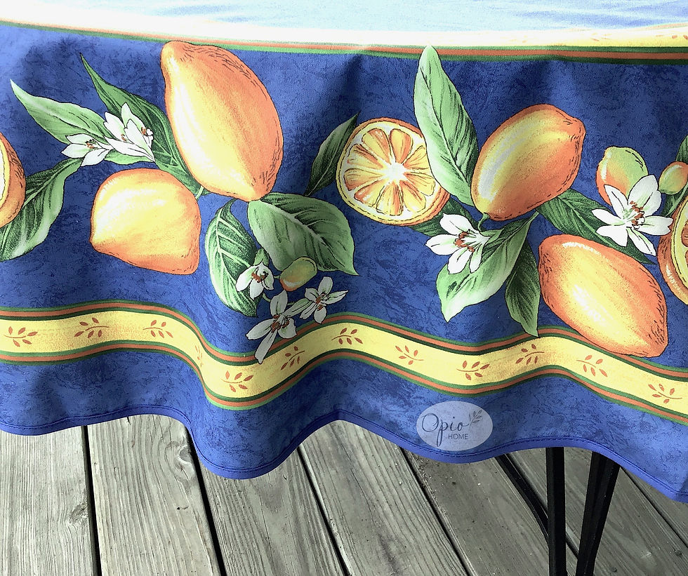 Thumbnail: Citron - Blue Round Coated Cotton
