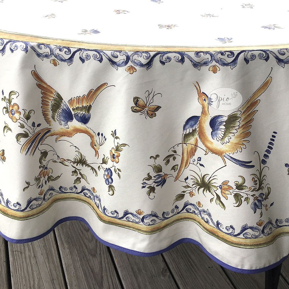Thumbnail: Moustier - Blue Round Coated Cotton