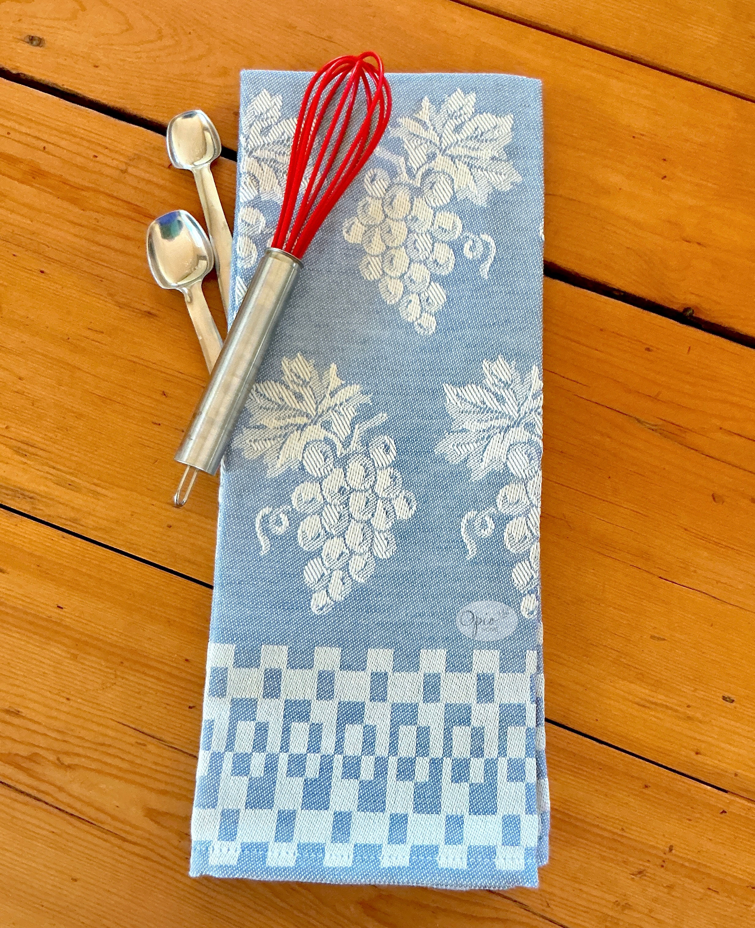 Italian Jacquard Blue Grapes Tea Towel