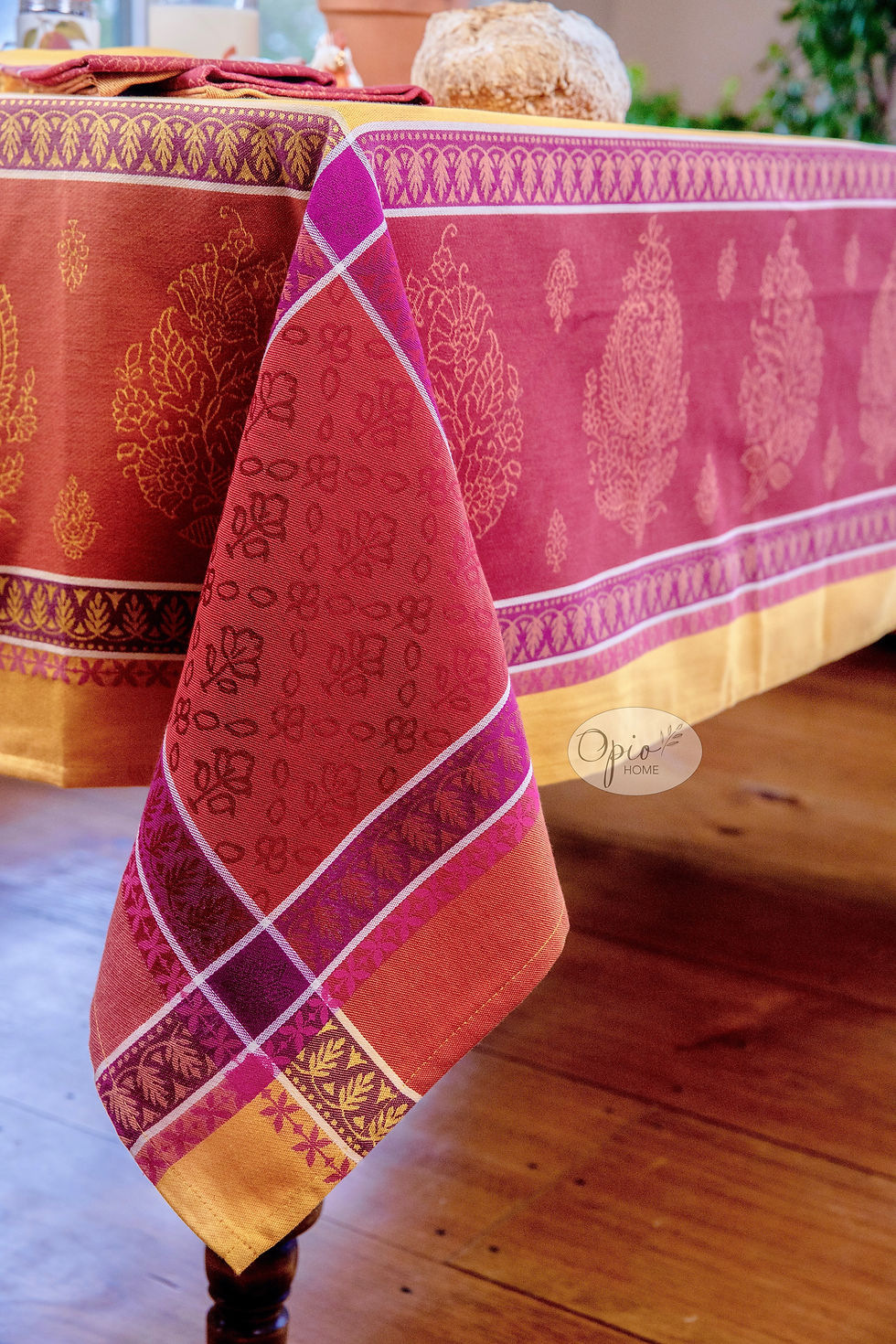 Thumbnail: Classic Red Jacquard French Country Tablecloth