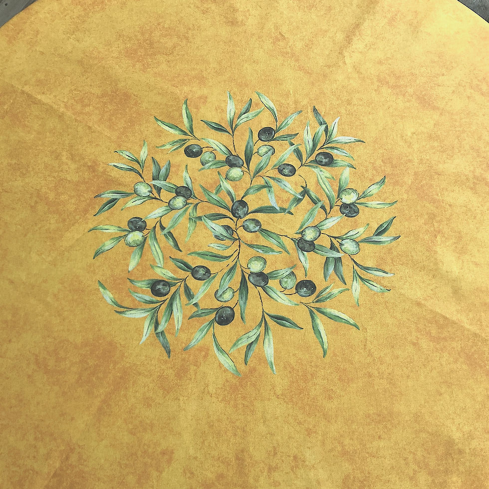L"Ensoleillade Oliveraire Yellow Coated Cotton Tablecloth
