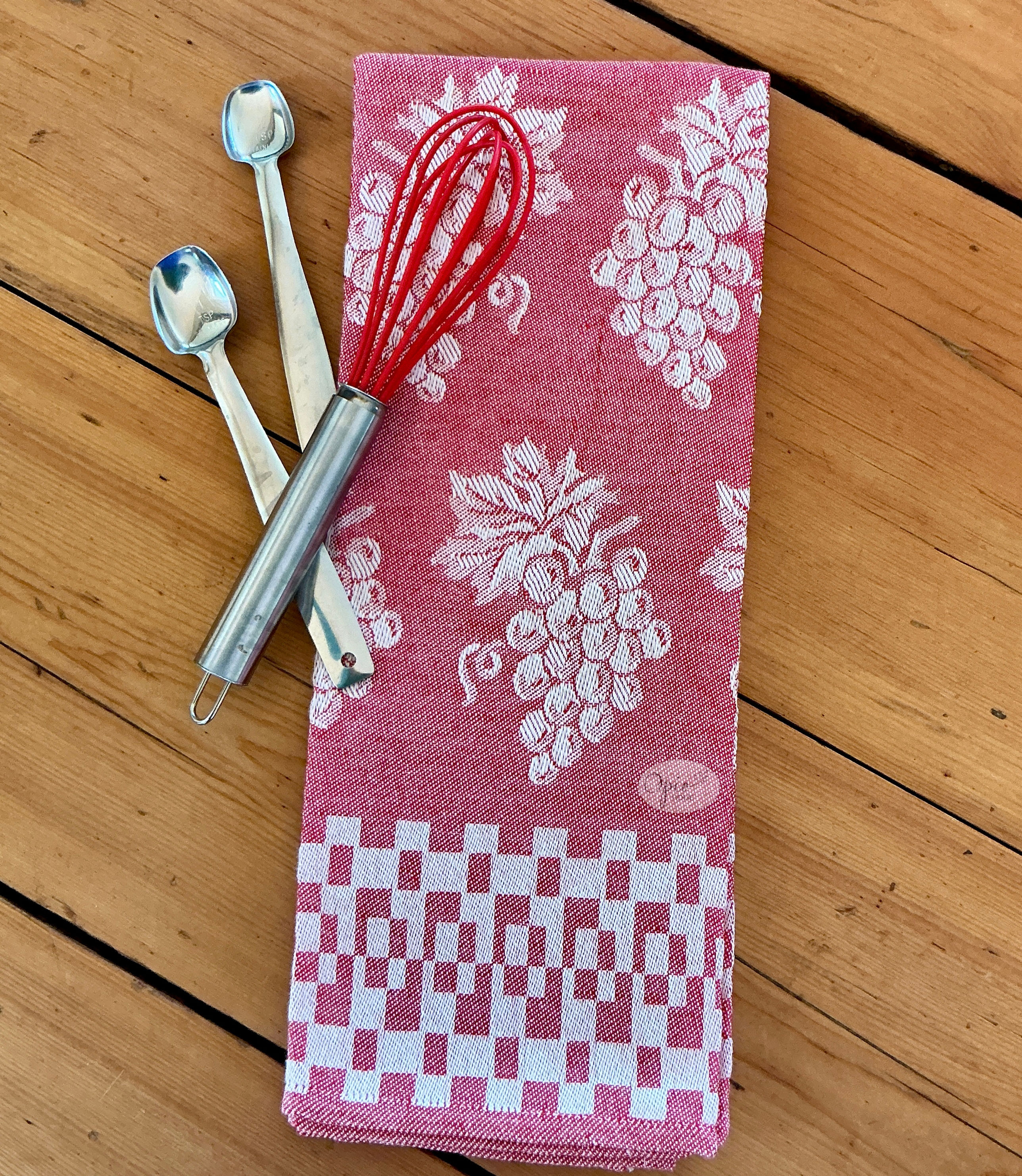 Italian Jacquard Red Grape Tea Towel