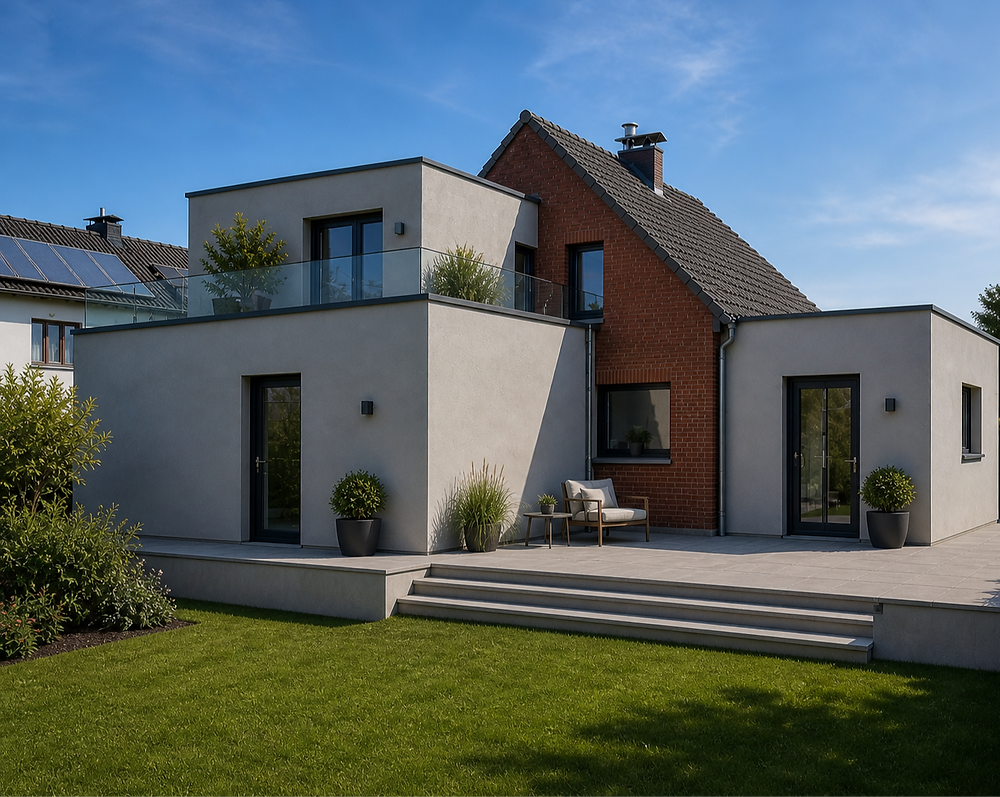 Umbau und Erweiterung Einfamilienhaus in Hünxe – moderner Anbau und Bestandssanierung durch Architekt