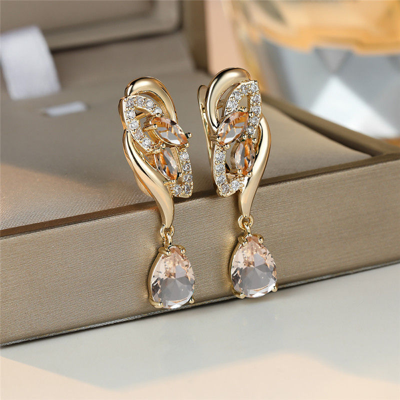 Thumbnail: Aurelia Emerald Blue CZ Hoop Earrings