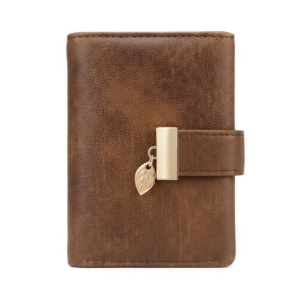 Thumbnail: Women’s RFID Trifold Wallet in PU Leather | 7 Card Slots & Zipped Coin Pocket