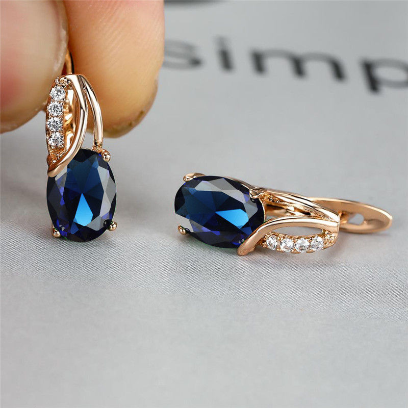 Thumbnail: Aurelia Aqua Crystal Hoop Earrings