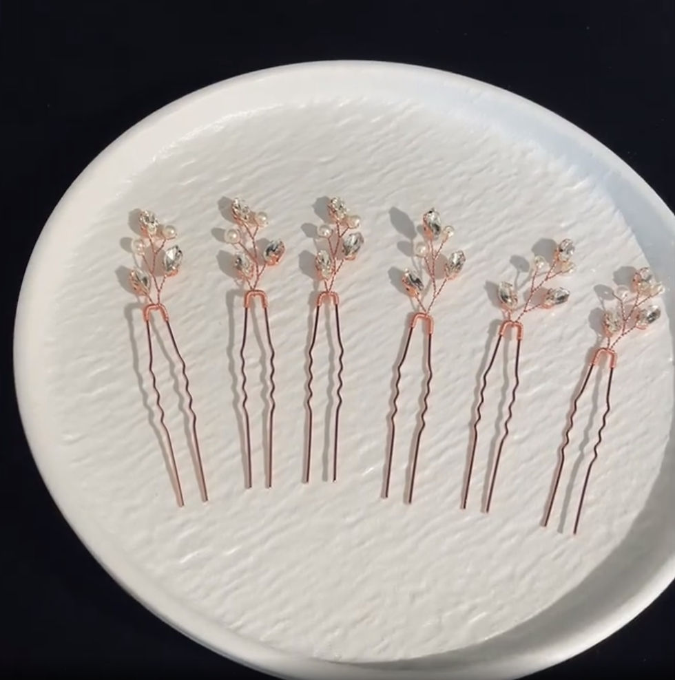 Thumbnail: 6Pcs Faux Pearl U-Shaped Hair Pins Set