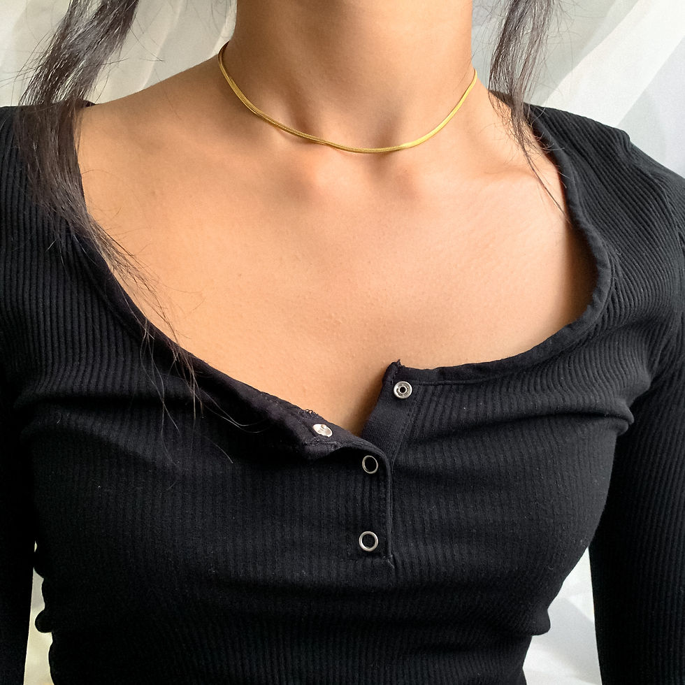 Thumbnail: Alice Snake style ~ 2mm 18k gold plated necklace