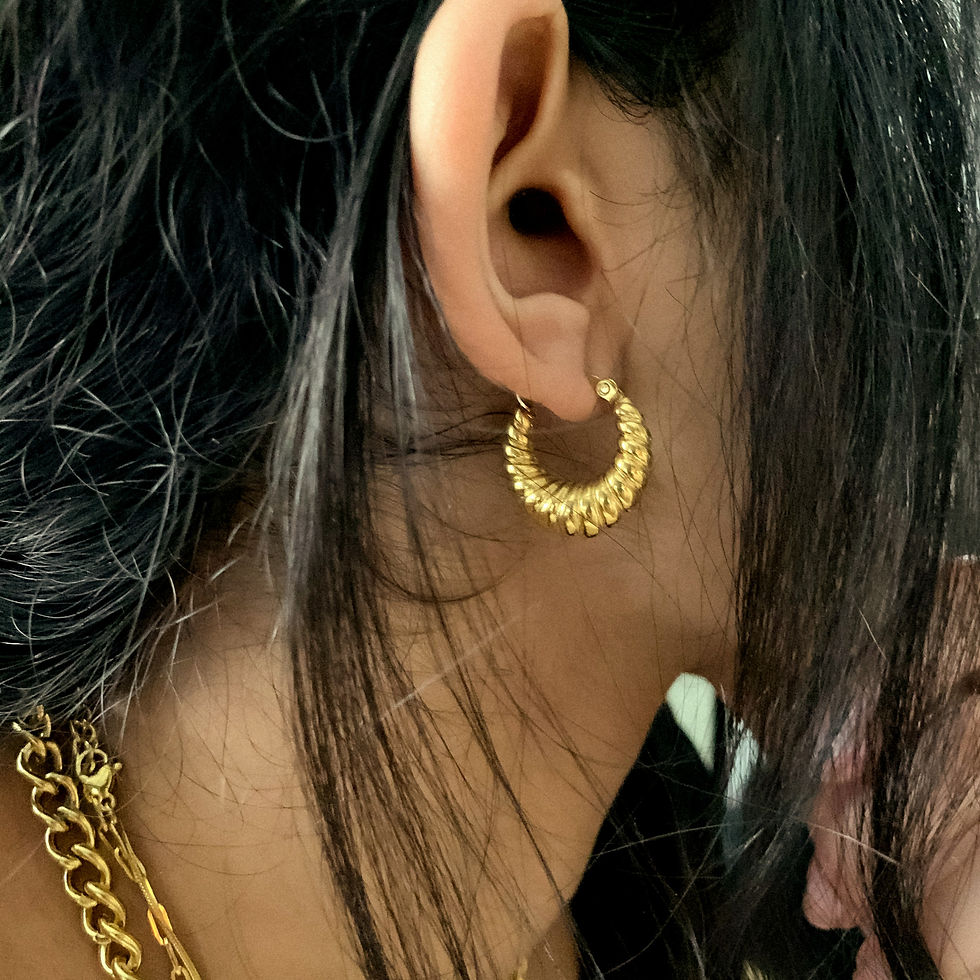Thumbnail: Grace Chunky Gold Hoops