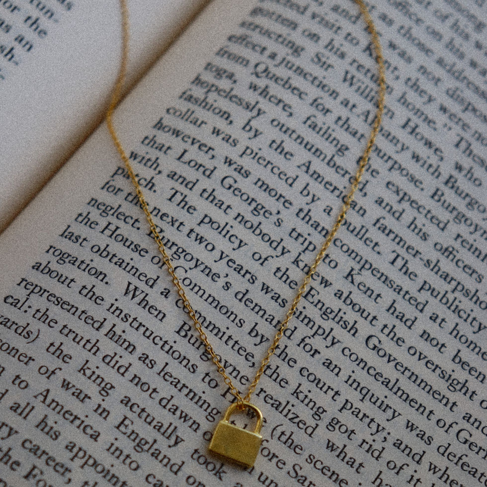 Thumbnail: Gold Lock 925 sterling silver necklace