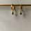 Thumbnail: Olive green 925 sterling silver 18k gold plated drop earrings
