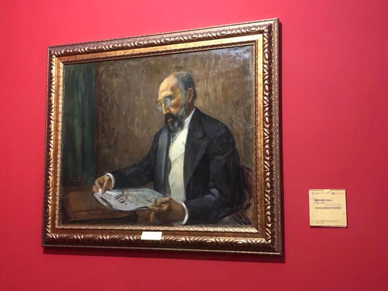 Prominent Turkish painter Ibrahim Çallı's portrait of Osman Hamdi, Ottoman administrator, archeologist, intellectual, art expert and apioneering painter/Photo: Gökçen Tuncer.