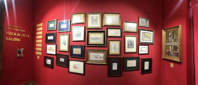 Thirteen charcoal sketches by Hoca Ali Rıza / Photo: Gökçen Tuncer