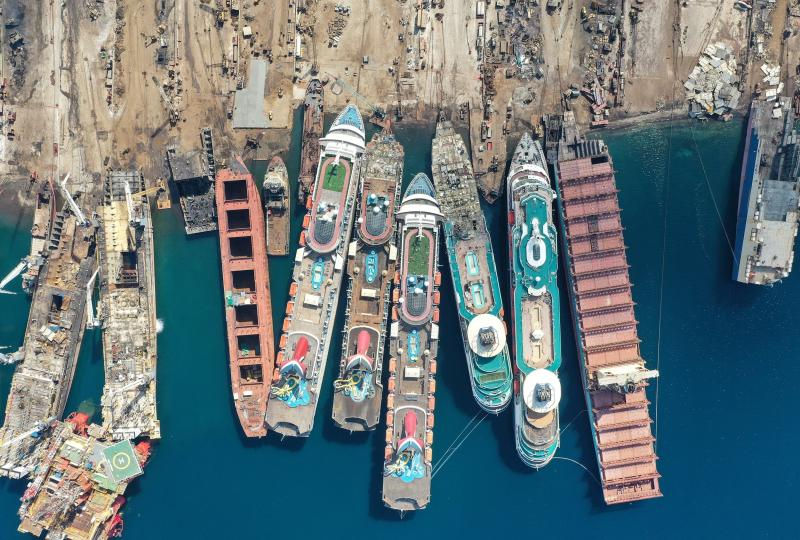 Drone footage of a ship recycling area in Aliağa / Photo: Reuters