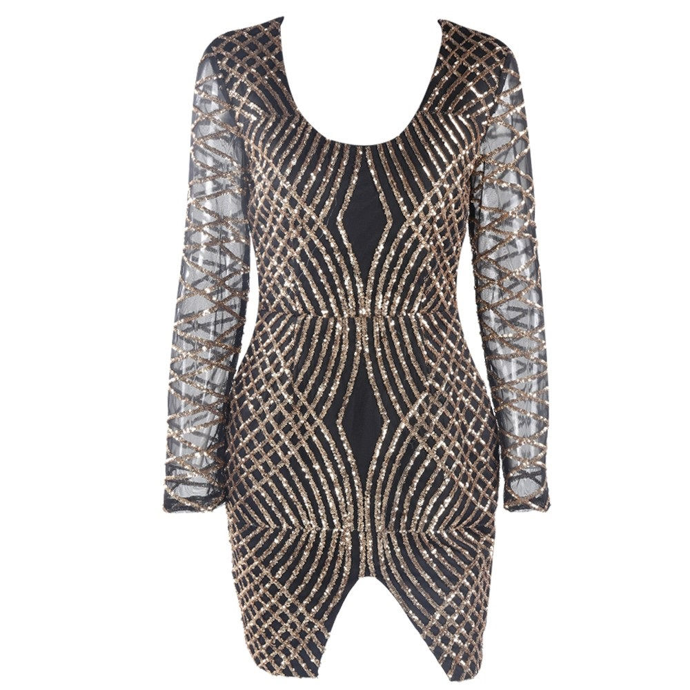 Black Sequin Party Dress