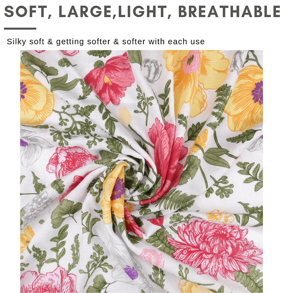 Thumbnail: Bamboo Muslin Swaddle Floral Blanket