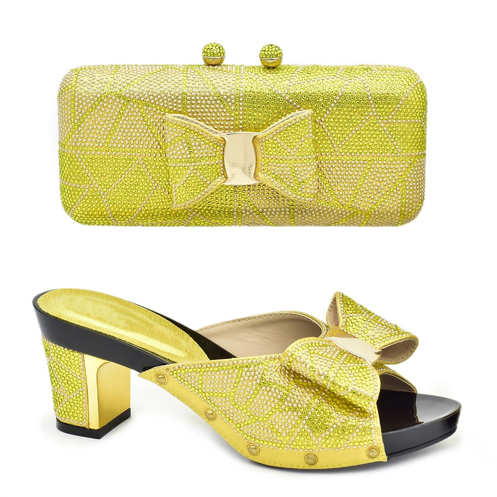 Thumbnail: Rhinestone  Shoes and Bag Set in Italy Luxury Shoes